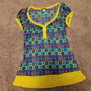 Blue circle print Wet Seal top